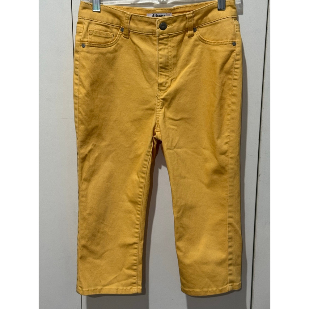 Women's d.jeans Yellow soft brushed twill Cropped stretch Jeans Size 6